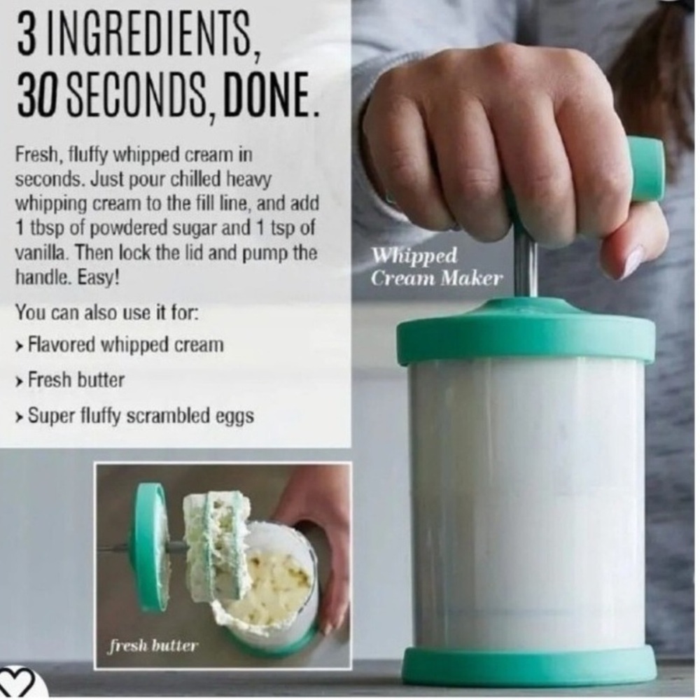Pampered Chef Whipped Cream Maker Handheld Whipping Cream Dispenser #1461